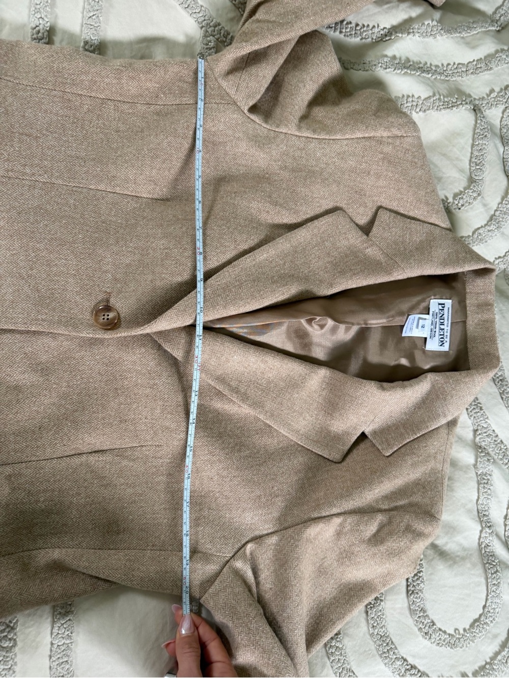 Pendleton Women's Wool Blazer, Beige, size 12 - Picture 7 of 9